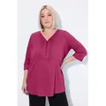 Produktbild: Ulla Popken Tunika Bubble-Tunika Biesen Herzausschnitt 3/4-Arm lila|rot 66/68