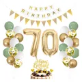 Produktbild: 70 Geburtstag Deko Salbeigrün Folienballon Zahl 70 mit Tortendeko, Luftballons