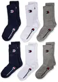 Produktbild: Champion Unisex Socks Basics 6pk Crew Füßlinge, Marineblau/Weiß/Klar Melange Grau, 27-30 EU