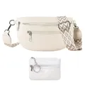 Produktbild: Crossbody Bag Damen mit Münzgeldbeutel Leder Bauchtasche Gurt Mittelgroße Cro...