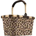 Produktbild: Reisenthel klassischer Carrybag - Leo Muster braun - Rahmen gold farben - Leoparden Details - wasserfester Boden - leo macchiato - Braun