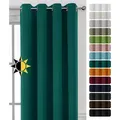Produktbild: Verdunkelungsgardine Ösen Vorhang blickdicht abdunkelnd, Größe und Farbe wählbar,140x175cm,Petrol - Petrol