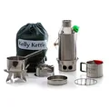 Produktbild: Kelly Kettle Trekker Wasserkocher & Kit - 20oz Kleiner Edelstahl Camping Wasserkocher Leichter, mit Pfeife, Herd zum Angeln, Jagen, Wandern, Survival Gear