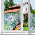 Produktbild: d-c-fix Fensterfolie Lisboa Blau - 45 cm x 2 m – selbstklebende Sichtschutzfolie mit modernem Muster für Glasflächen – selbsthaftend, blickdicht, dekorativ