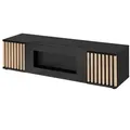 Produktbild: Furn.Design Tv-Lowboard, Schwarz, Eiche, Holzwerkstoff, Metall, Nachbildung,Eiche, Uni, Holz Optik, 1 Fächer, 163x42x45 cm, FSC 100%, Wohnzimmer, Wohnwände, Lowboards, Lowboards stehend