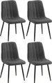 Produktbild: CLP 4er Set Stühle Dijon mit Lehne dunkelgrau Material Stoff