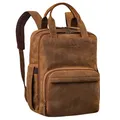 Produktbild: STILORD 'Niall' Echtleder Laptop Rucksack 15 Zoll - Stilvoller Business Backpack für Herren und Damen, Perfekt für Arbeit, Uni und Reisen - Lederrucksack mit Henkel Griff, Farbe:bergamo - braun