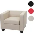 Produktbild: Sessel Loungesessel Lille ~ Leder, creme