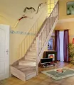 Produktbild: Dolle Raumspartreppen Paris 1/4-gew. Buche versiegelt inkl. Geländer
