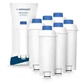 Produktbild: Wessper Wasserfilter Ersatz für DeLonghi DLSC002, Kompatibel mit DeLonghi Magnifica, Eletta, Dinamica und ECAM-Serie – Reduziert Kalk & Chlor, Kaffeevollautomat und Espressomaschine (6-Stück)