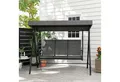 Produktbild: Outsunny Hollywoodschaukel Gartenschaukel mit Verstellbarem Dach, mit Armlehne, 3-Sitzer, Verstellbares Dach, Relaxstuhl, 1 tlg., Schaukelstuhl, für Garten, Balkon, Dunkelgrau
