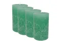 Produktbild: Candelo Stumpenkerze Rustik Stumpenkerzen Mint 4er Set – Kerzen 12cm 54h für Adventskranz