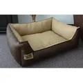 Produktbild: Hundebettenmanufaktur Hundekorb Hundesofa Schlafplatz Kunstleder Similpelle von XS bis XXL beige|braun|bunt 85 cm x 110 cm