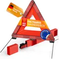 Produktbild: PURAHELP® KFZ Warndreieck Faltbar [Norm 2025 ECE R27] - Vehrkersdreieck Kompakt & Klappbar - Pannendreieck Auto sichtbar bis zu 250m - Sicheres Verkehrspannen Dreieck nach EU Norm (StVO konform)
