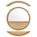 Produktbild: SIT Möbel Wand-Spiegel mit Rattan-Geflecht | rund | Rahmen Teak natur | B 60 x T 3 x H 60 cm | 05355-01 | Serie RATTAN