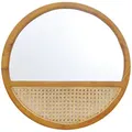 Produktbild: Wandspiegel SIT, beige (natur), B:60cm H:60cm T:3cm Ø:60cm, Geflecht Rattan, Massivholz, Spiegel, Wandspiegel, Rattangeflecht im unteren Drittel des Spiegels