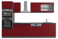 Produktbild: Küchenzeile Vicco R-Line Rot/Anthrazit 300 cm J-Shape, mit Hochschrank, ohne Arbeitsplatte, Model 39833
