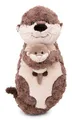 Produktbild: NICI Kuscheltier Otter Oda & Odalina 40 x 20 cm – 2-in-1 Kuschelkissen aus weichem Plüsch, Dekokissen in Otter-Form für Kinder & Erwachsene, 49169, tolle Geschenkidee, beige & grau