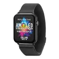 Produktbild: Reflex Active Amoled Series 30 4,5 cm Always-On Smartwatch, schwarzes Mesh-Edelstahlarmband