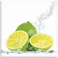 Produktbild: ARTland Wanddeko Glasbilder Wandbild Glas Bild einteilig Quadratisch Früchte im Wasser Obst Cocktails Bar Limette Grün T5SN