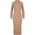 Produktbild: URBAN CLASSICS Shirtkleid Urban Classics Ladies Rib Longlseeve Mockneck Dress (1-tlg) beige S (36)