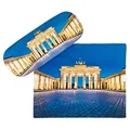 Produktbild: VON LILIENFELD Brillenetui Branenburger Tor Motiv Etui Brille Mikrofaser Brillenputztuch Brillenbox Stabiles Hardcase Set mit Stoff bezogen