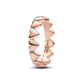 Produktbild: PANDORA Moments Reihe von Herzen Ring aus Sterling Silber mit rosévergoldeter Metalllegierung, Größe: 52, 183427C00-52