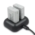 Produktbild: Ersatzbatterie 2er Pack und Rapid Dual Ladegerät für Canon LP-E5 und Canon EO...