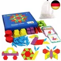 Produktbild: Tangram Kinder Geometrische Formen HolzPuzzles - Montessori Spielzeug Puzzle