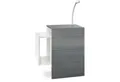 Produktbild: Vladon Nachttisch Queens (Nachttischschrank mit 2 Schubladen, und 1 seitlichem Fach zur Wandmontage), Weiß matt/Grau Hochglanz inkl. LED Flexi Lampe (60 x 63 x 36 cm)
