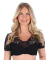 Produktbild: Steigenhöfer Manufaktur Dirndl Bluse Damen mit V Ausschnitt - Leni - Weicher Stoff mit angenehmen Tragegefühl - Dirndlbluse fürs Oktoberfest und weitere Feste - Trachtenbluse Kurzarm - Schwarz - 34