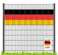 Produktbild: zaunzu Sichtschutzstreifen Deutschland für Doppelstabmatten Volle Streifenbreite, (1 Set, PP Laserstreifen Zaun), Deutschland Landesfarbe