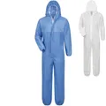 Produktbild: Safetytex SMS Schutzanzug - Einweg Overall - PSA Kat. 3 Typ 5/6 - Partikeldicht & Spritzwassergeschützt - Ideal für Asbest, Sanierung & Industrie - Blau Gr. XXL (1 Stück)