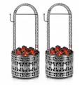 Produktbild: 2x Shisha Kohlebehälter Naturkohle 49cm Kohlekorb Silber für Shisha Wasserpfeife