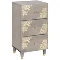 Produktbild: vidaXL Sideboard Grau und Gold 40 x 33.5 x 75 cm Massivholz Mango