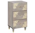 Produktbild: vidaXL Media-Regal Sideboard Grau und Gold 40 x 33.5 x 75 cm Massivholz, 1-tlg.
