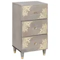 Produktbild: Sideboard Grau und Gold 40 x 33.5 x 75 cm Massivholz Mango
