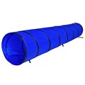 Produktbild: lionto Outdoor Tunnel robust für große & kleine Hunde, 300x50 cm, Faltbarer Spieltunnel für Kinder mit Heringen aus reißfestem Material, standhafter Agility Tunnel mit praktischer Tragetasche, blau