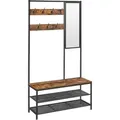 Produktbild: Flurgarderobe mit Schuhablage und Spiegel Vasagle Pagas braun/schwarz - Braun/Schwarz