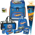 Produktbild: Pridera Scooli Schulranzen 1.Klasse Jungen Hot Wheels Auto EasyFit Schulranzen-Set 10tlg. mit Sporttasche Brotdose Trinkflasche, passend dazu Schultüte Hot Wheels Auto gratis