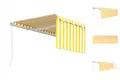 Produktbild: Gelenkarmmarkise Einziehbar Mit Volant 4x3 M Gelb Und Weiß Balkon Terrasse