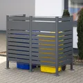 Produktbild: Westmann Mülltonnenverkleidung Planum 2er Box, anthrazit, 80 x 160 x 150 cm (B x T x H)