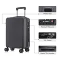 Produktbild: Premium Reisekoffer TSA-Schloss,YKK-Reißverschluss Hartschalen-Koffer Trolley Kabinenkoffer Rollkoffer Suitcase Handgepäck 4 Rollen (Schwarz, M)