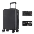 Produktbild: YONSLY Premium Reisekoffer TSA-Schloss,YKK-Reißverschluss Hartschalen-Koffer Trolley Kabinenkoffer Rollkoffer Suitcase Handgepäck 4 Rollen (Schwarz, M)