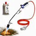Produktbild: Bluecraft Unkrautbrenner Gas 69kW Gasbrenner Unkraut Abflammgerät mit Piezozündung Unkrautvernichter mit Druckregler und Gasflasche 11kg leer Dachbrenner Anzünder Anwärmbrenner Weed Burner