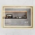 Produktbild: Tectake Rechteckiger Led Badezimmerspiegel Clara Rahmenloses Design In 3 Größen Dimmbare Beleuchtung In 3 Lichtfarben 50 x 70 cm 50 x 70 cm Anthrazit