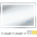 Produktbild: LED-Badezimmerspiegel Clara, dimmbar, mit 3 Lichtfarben - 50 x 70 cm - Dunkelgrau