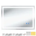 Produktbild: LED-Badezimmerspiegel Clara, dimmbar, mit 3 Lichtfarben anthrazit B-Ware