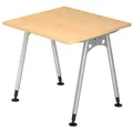 Produktbild: HAMMERBACHER AS08 höhenverstellbarer Schreibtisch ahorn quadratisch, A-Fuß-Gestell silber 80,0 x 80,0 cm