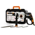 Produktbild: WORX WX339 Bohrhammer 800W - 3 in 1 Bohrhammer als Bohrmaschine, Hammerbohrer und Meißel - schneller und bequemer Bits- & Bohrerwechsel